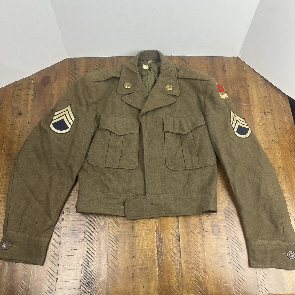 WWII US Army Ike Jacket 36R Field Artillery Staff Sergeant Wool Uniform